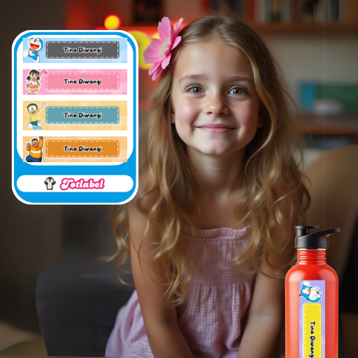 Doremon Waterproof Personalised Stickers