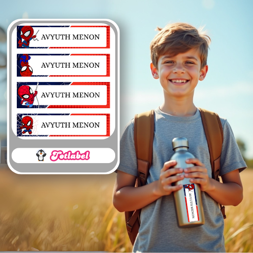 Spiderman Waterproof Personalised Stickers