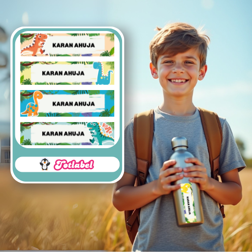 Dinosaur Waterproof Personalised Stickers