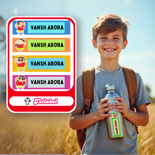 Sinchan Personalised Waterproof Stickers