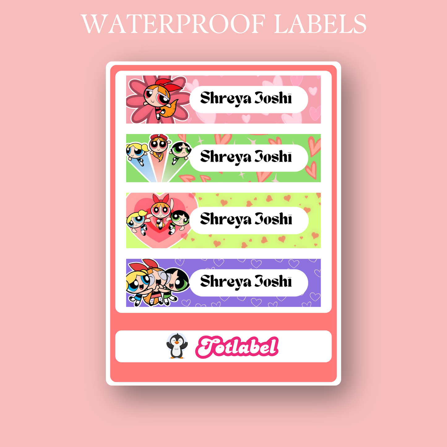 Powerpuff Girls Customized Waterproof Labels