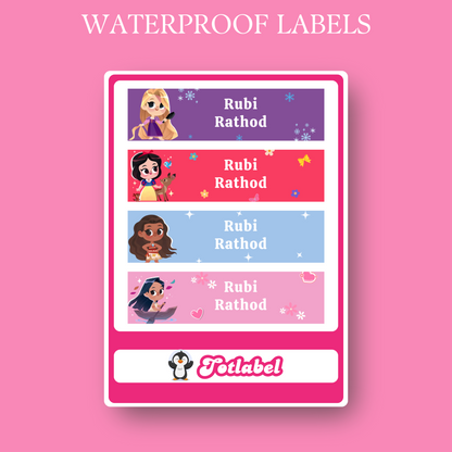 Disney Princess Personalised Waterproof Stickers