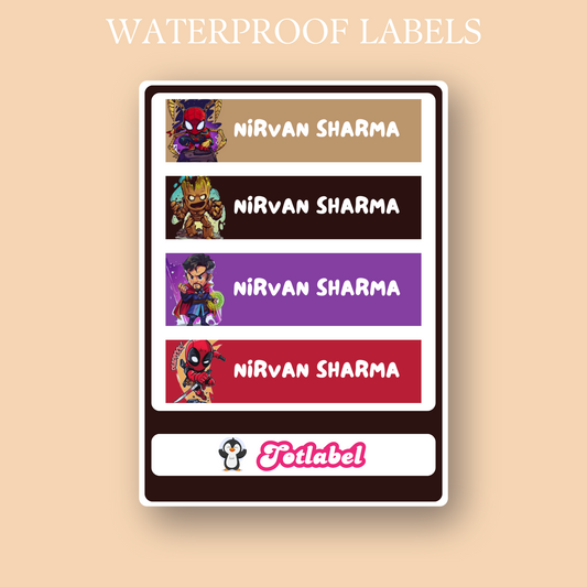 Marvel Superhero Personalised Waterproof Stickers