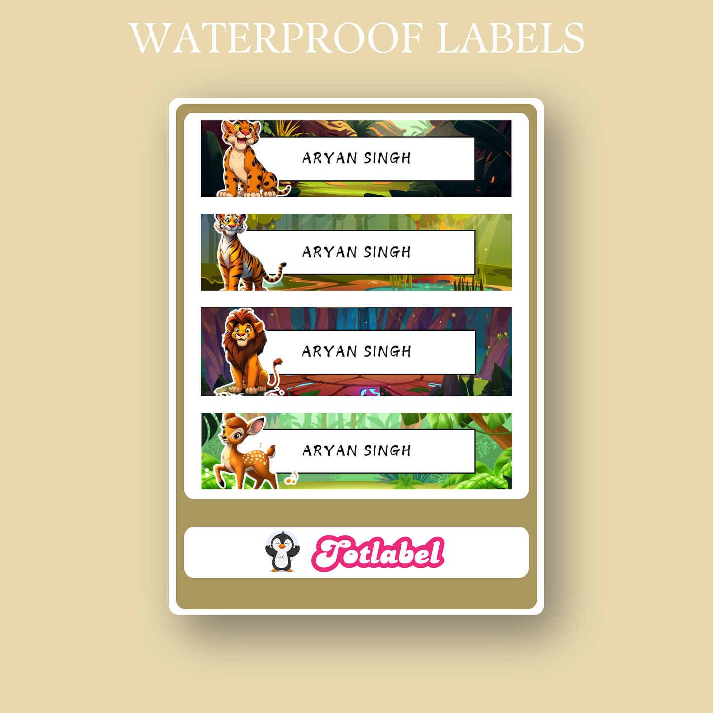 Jungle Personalised Waterproof Stickers