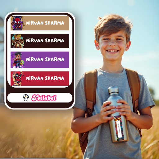 Marvel Superhero Personalised Waterproof Stickers