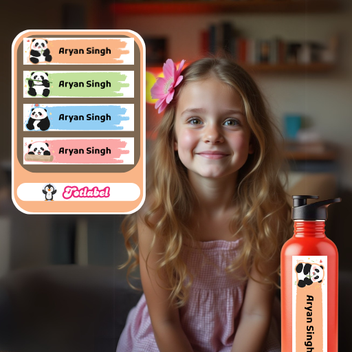 Panda Personalised Waterproof Stickers