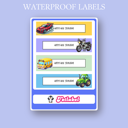 Cars Superhero Customized Waterproof Labels